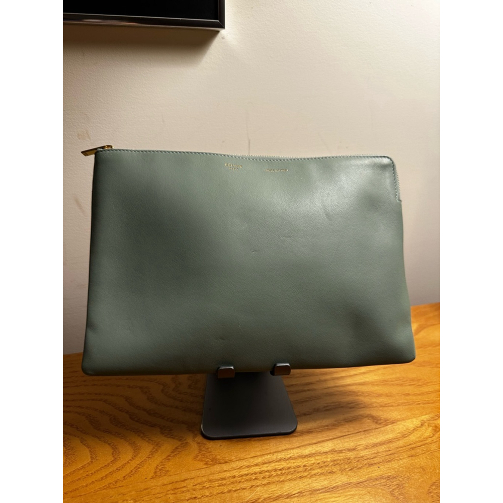 Celine Light Blue Leather Clutch w/Cardholder